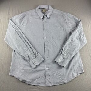 Elliot Mulryan Shirt Mens XL Blue Plaid Long Sleeve Button Up Stretch Preppy Top